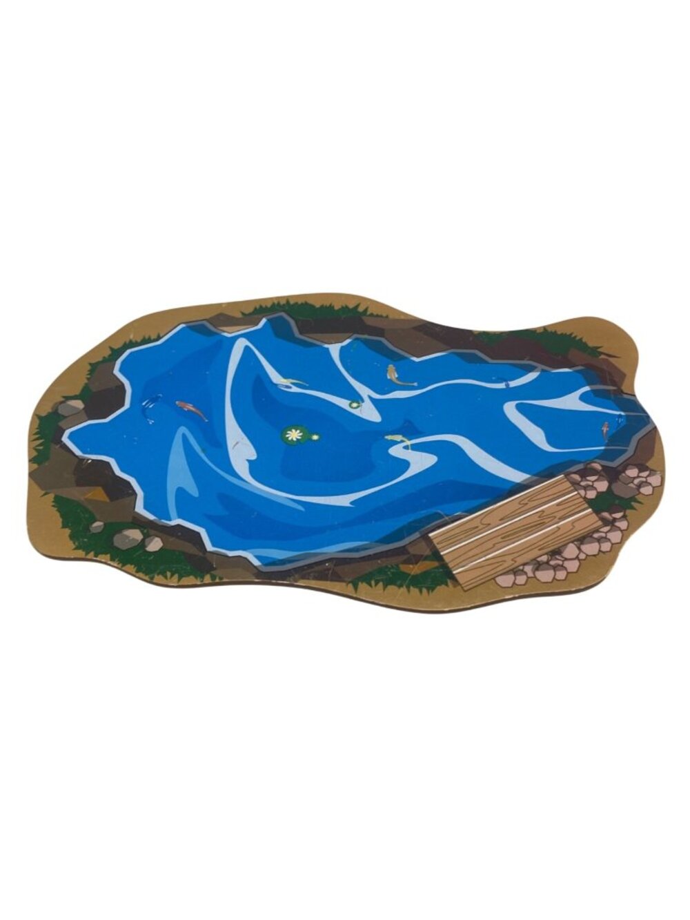 train set accessory Miniature Pond-Shaped Decorative Piece Blue Brown Natural -
